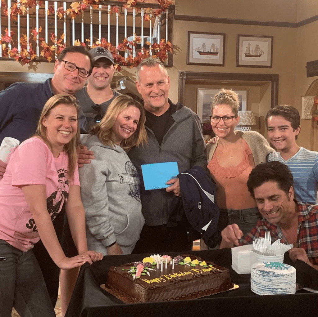 Elias Harger and the cast of Fuller House Season 6 for Dave Coulier's birthday