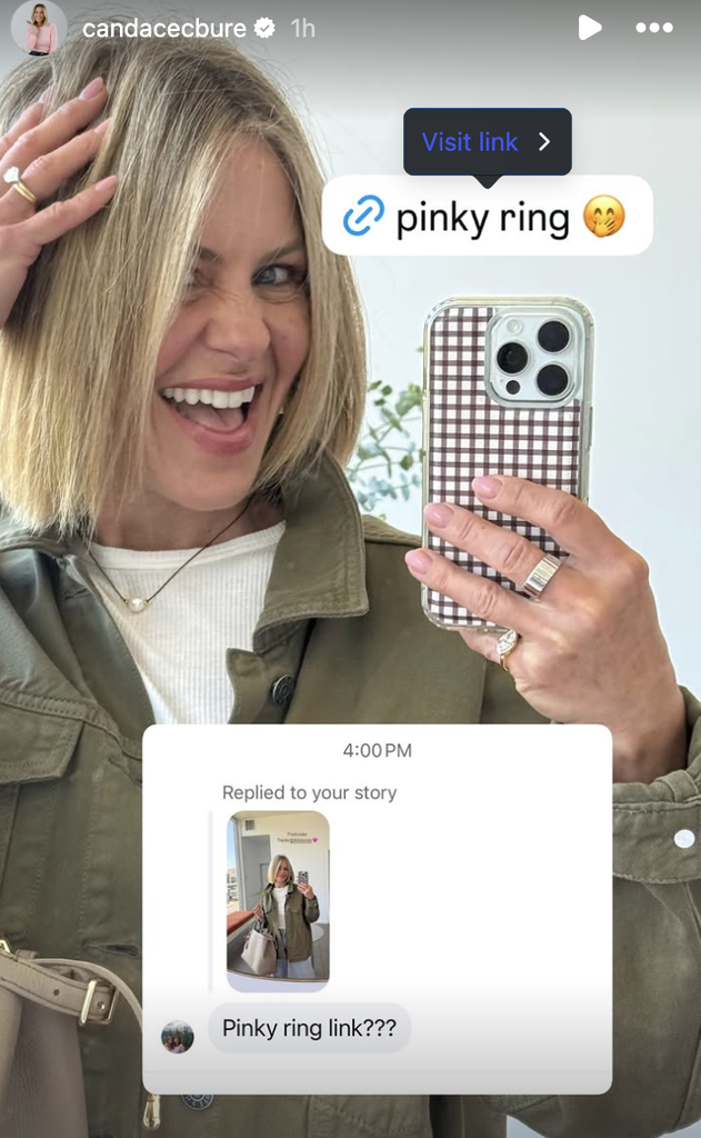 Candace Cameron Bure loves the Electric Picks pinky ring